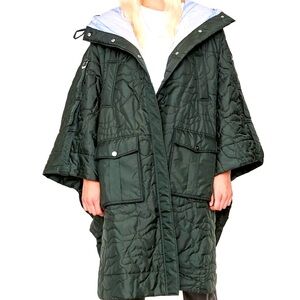 Quilted Ganni forest poncho